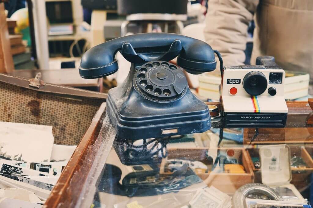 Old vintage phone spotted at Porte Portese flea market